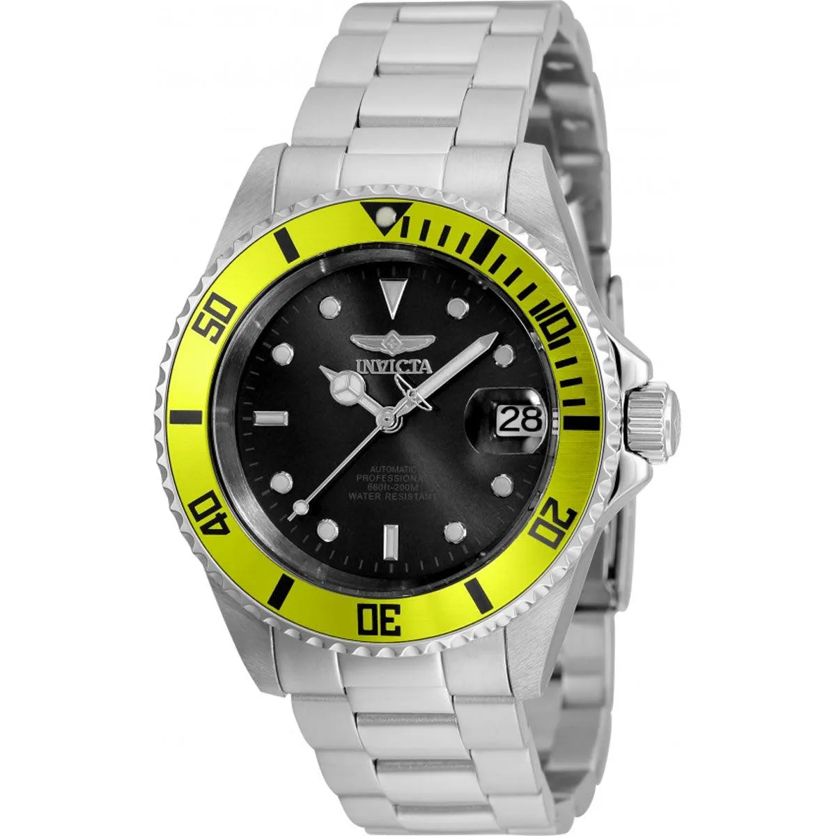 Invicta Men's Automatic Watch - Pro Diver Black Dial Stainless Steel Bracelet | 35842