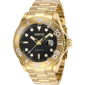 Invicta Men's Automatic Watch - Pro Diver Black Dial Yellow Gold Bracelet | 27306
