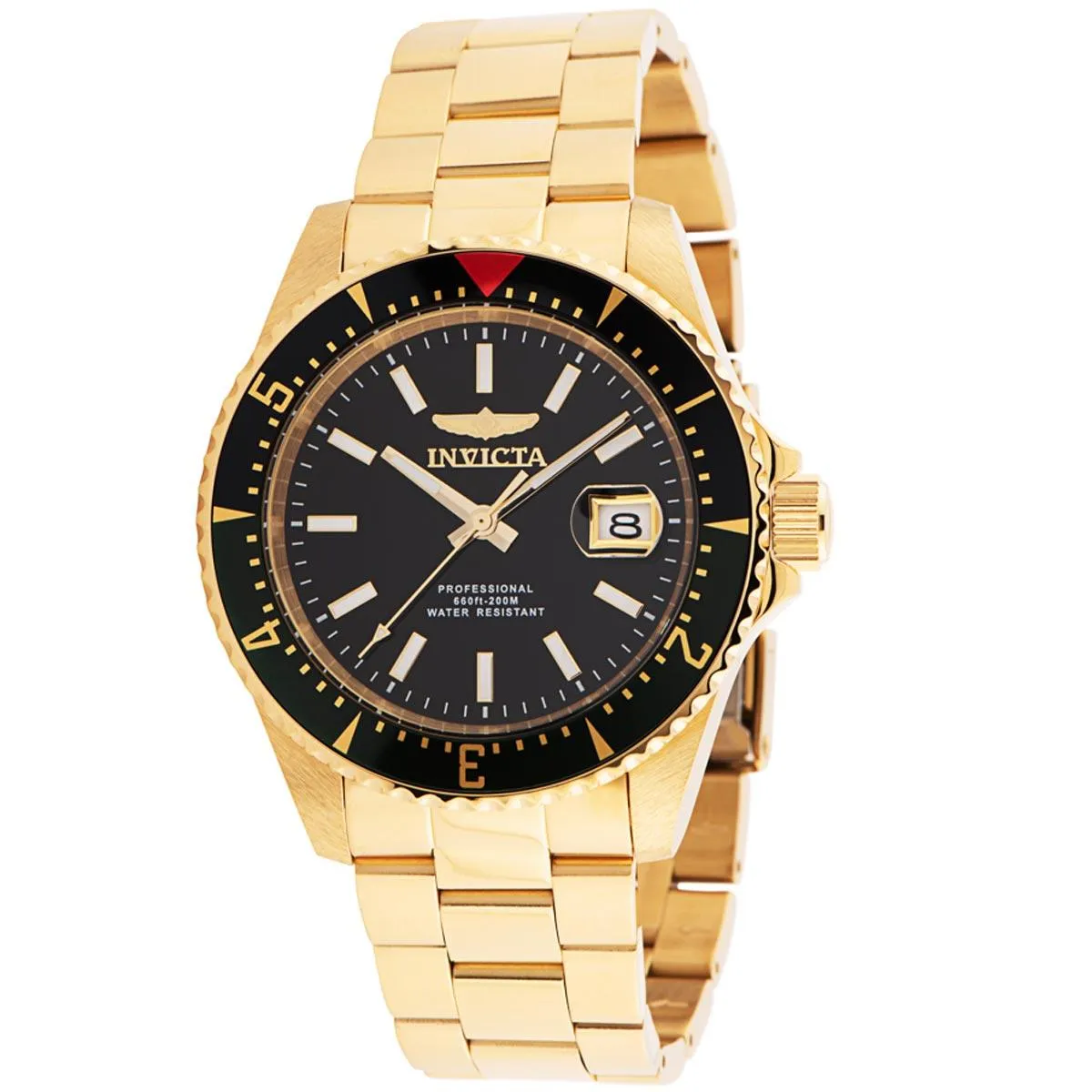 Invicta Men's Automatic Watch - Pro Diver Black Dial Yellow Gold Bracelet | 36793