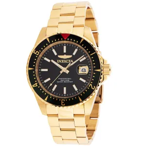 Invicta Men's Automatic Watch - Pro Diver Black Dial Yellow Gold Bracelet | 36793