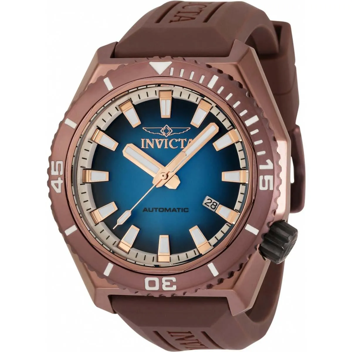 Invicta Men's Automatic Watch - Pro Diver Blue Dial Silicone Rubber Strap | 33907