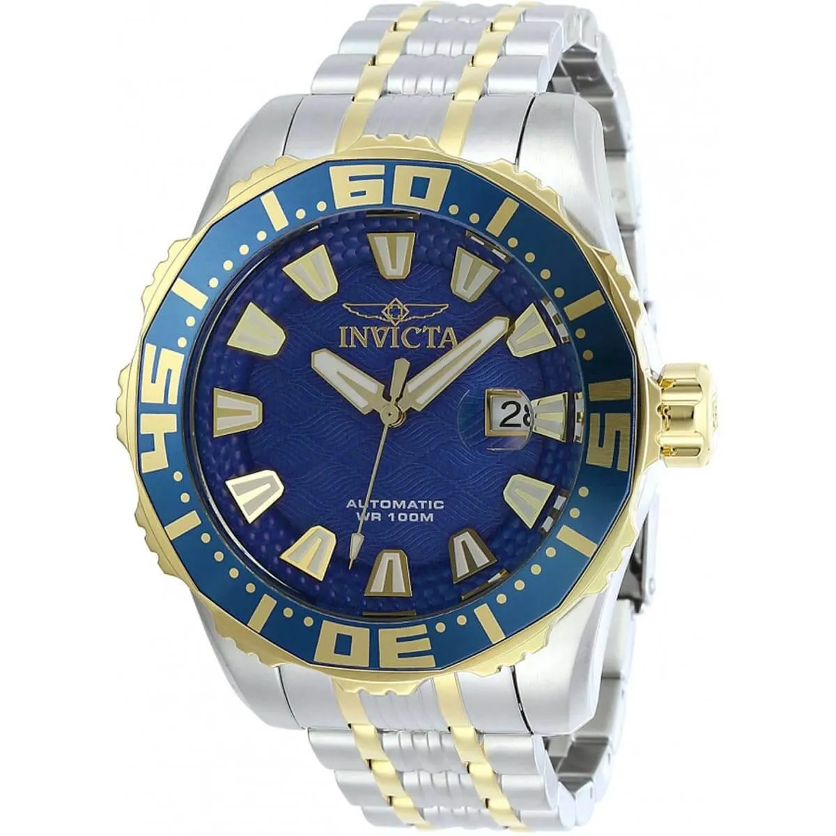 Invicta Men's Automatic Watch - Pro Diver Blue Dial Two Tone Bracelet | 30293