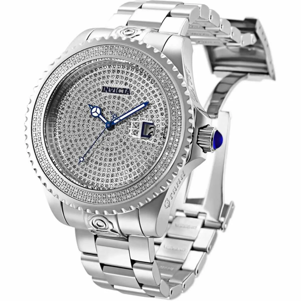 Invicta Men's Automatic Watch - Pro Diver Diamond Pave Dial Steel Bracelet | 29244