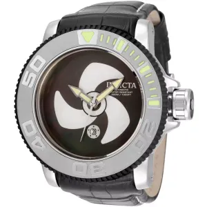 Invicta Men's Automatic Watch - Sea Hunter Black Genuine Leather Strap | 34781