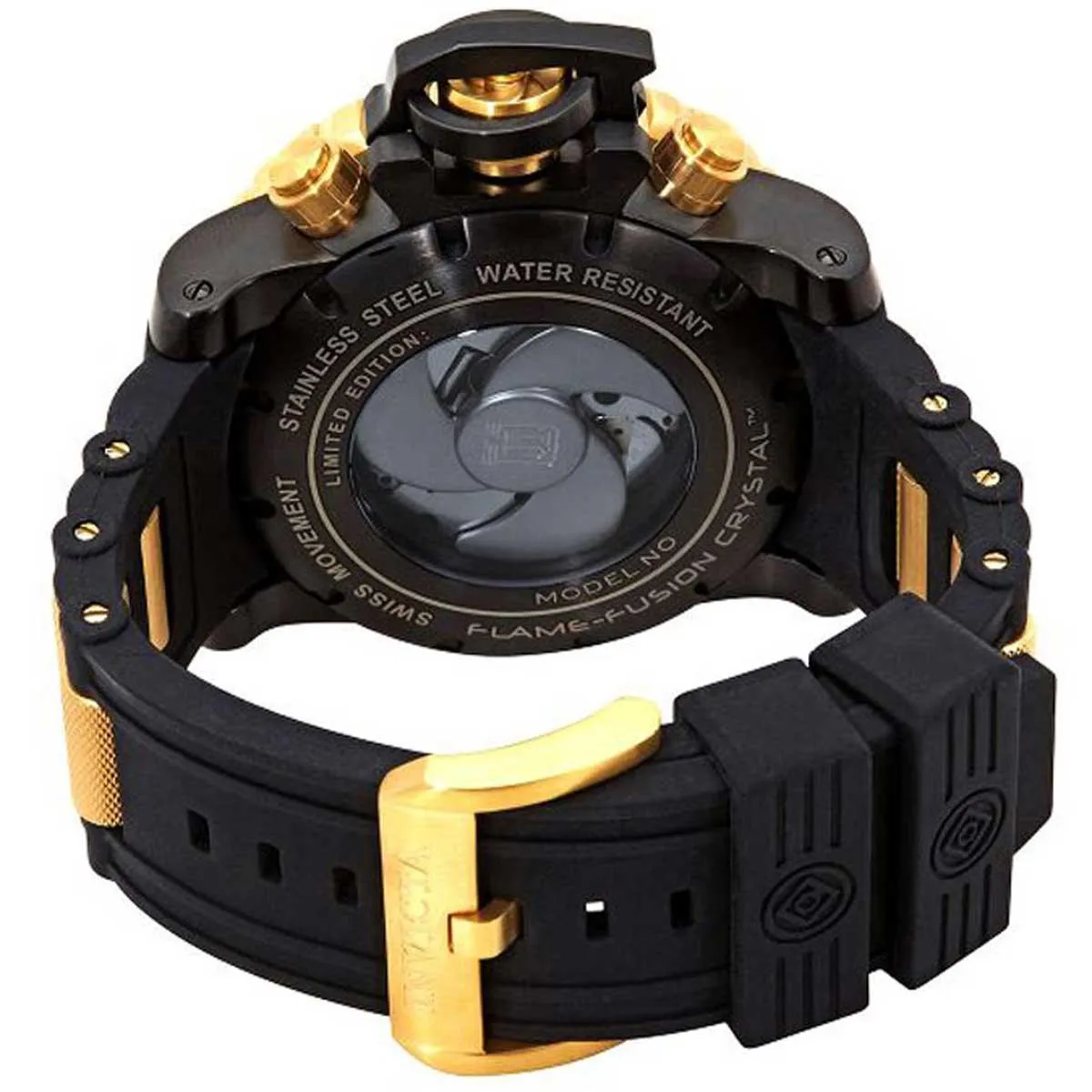 Invicta Men's Chrono Watch - Jason Taylor Two Tone Black and Yellow Gold Strap | 23719