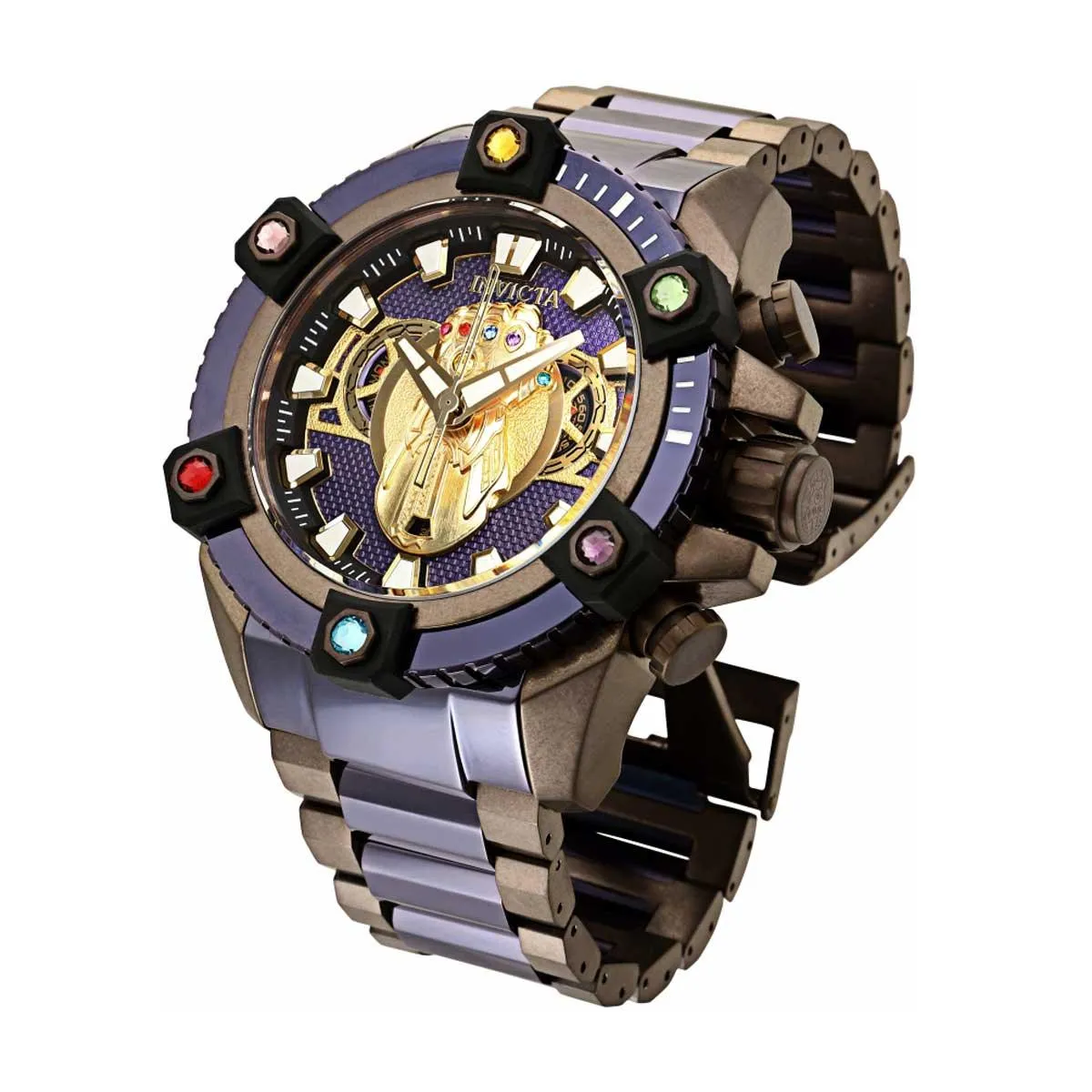 Invicta Men's Chrono Watch - Marvel Thanos Brown and Purple Steel Bracelet | 34310