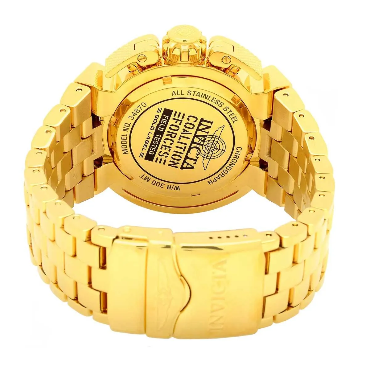 Invicta Men's Chronograph Watch - Coalition Forces Gold Tone Dial Bracelet | 34870