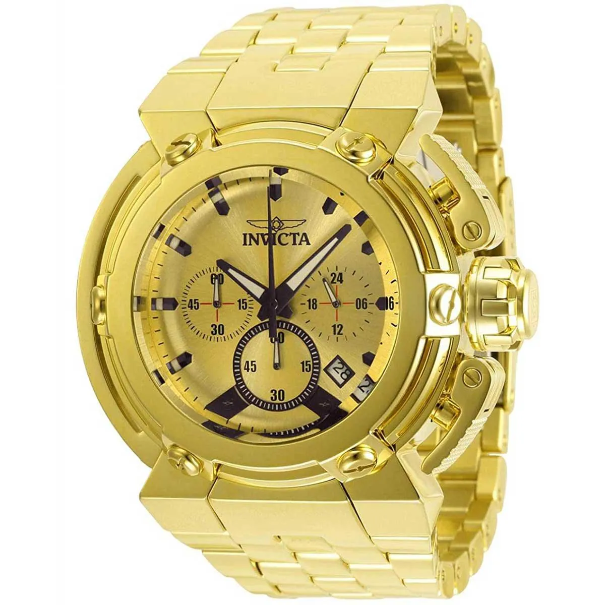 Invicta Men's Chronograph Watch - Coalition Forces Gold Tone Dial Bracelet | 34870