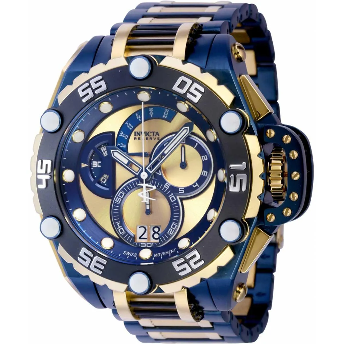 Invicta Men's Chronograph Watch - Flying Fox Blue and Gold Dial Bracelet | 38733