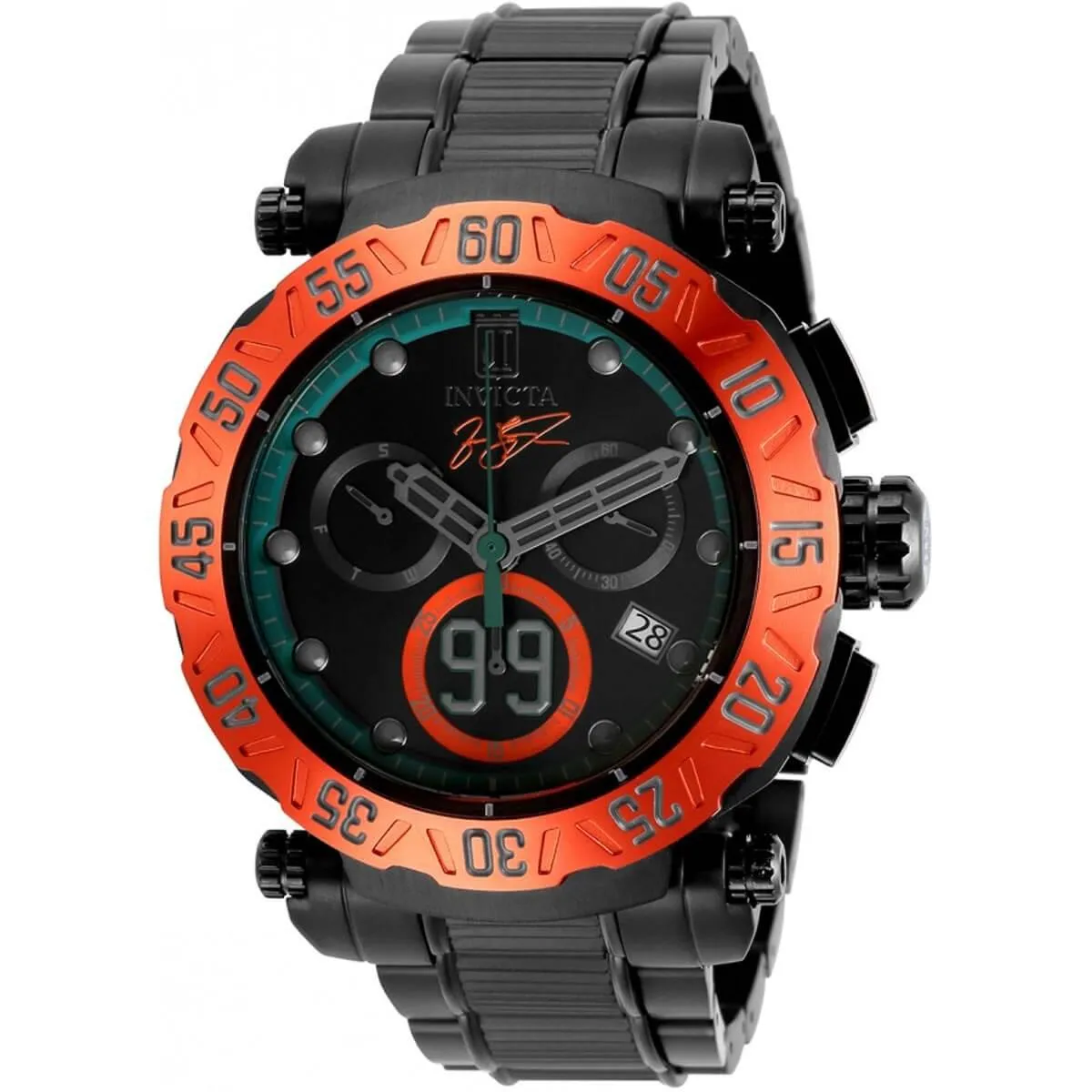 Invicta Men's Chronograph Watch - Jason Taylor Black Stainless Steel Bracelet | 32160
