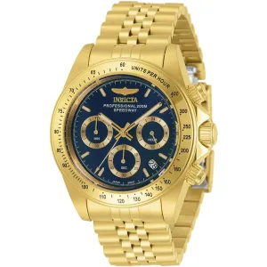 Invicta Men's Chronograph Watch - Speedway Blue Dial Yellow Gold Bracelet | 30999