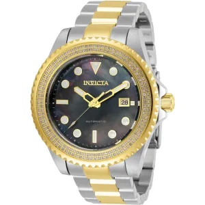 Invicta Men's Diamond Watch - Pro Diver Black MOP Dial Two Tone Bracelet | 30327