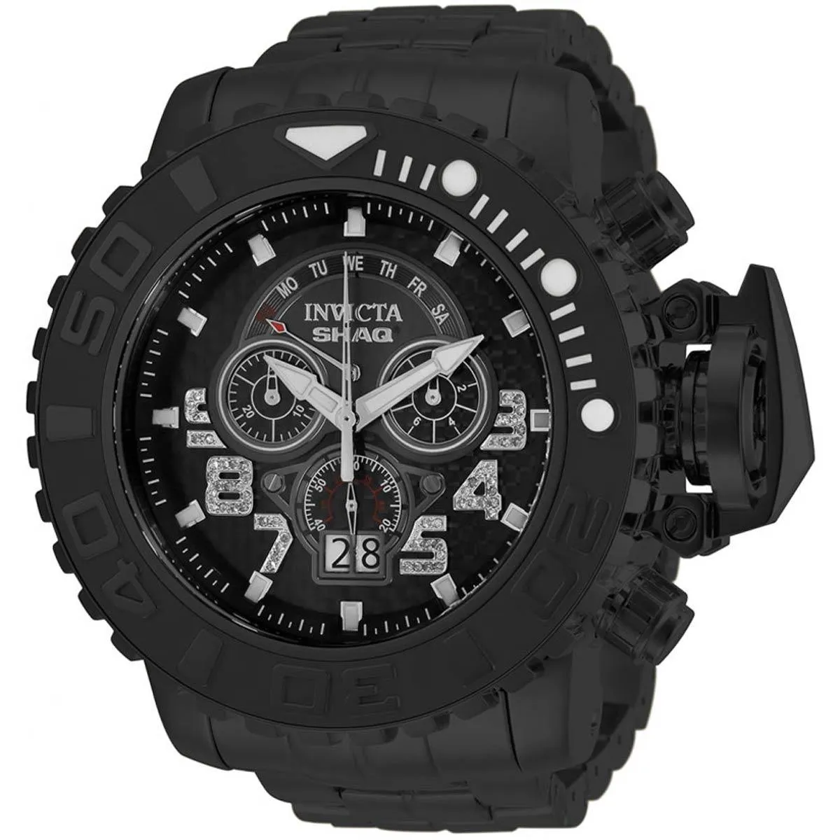 Invicta Men's Diamond Watch - Shaq Rotating Bezel Black Dial Bracelet | 33731