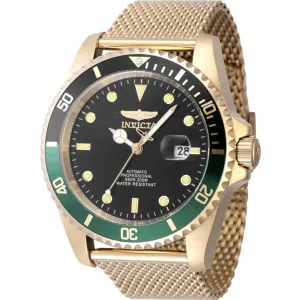 Invicta Men's Dive Watch - Pro Diver Automatic Black Dial Yellow Gold Bracelet | 47967