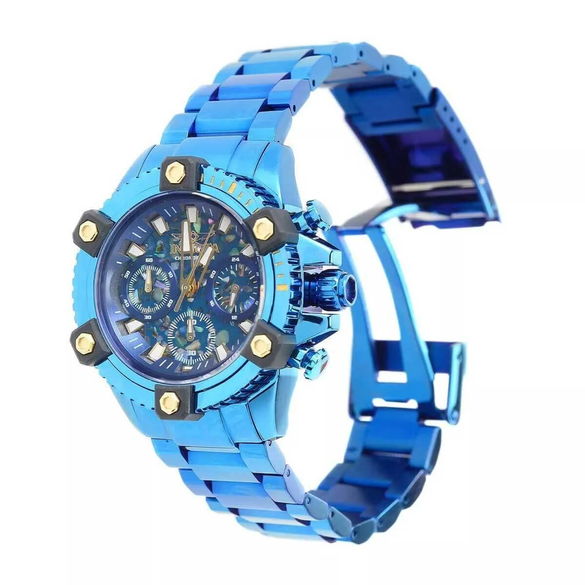 Invicta Men's Quartz Watch - Coalition Forces Chronograph Blue Steel Bracelet | 35977