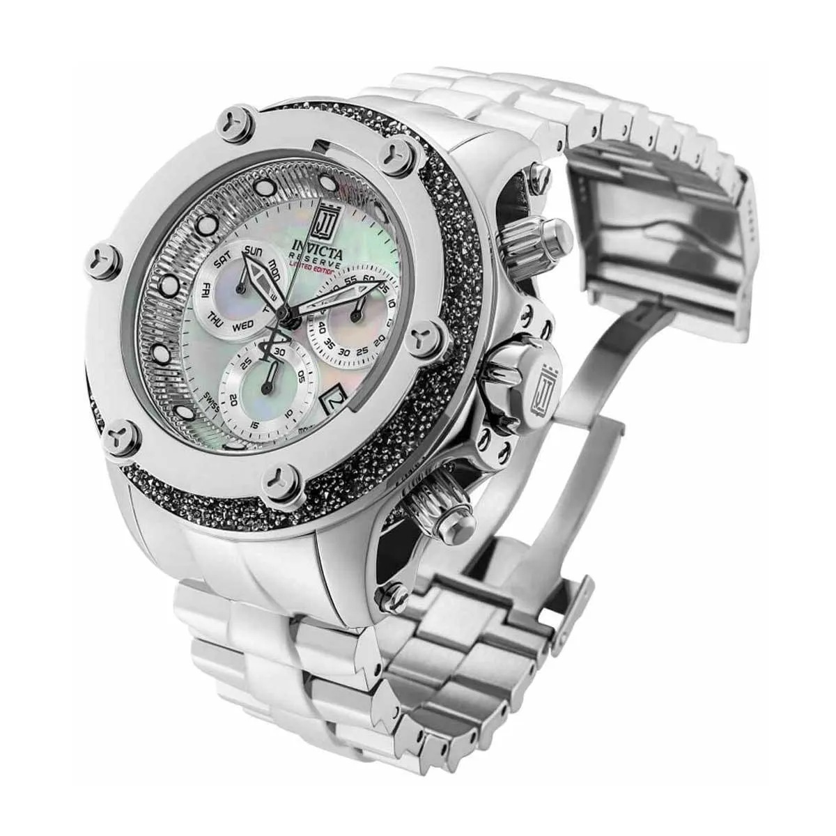 Invicta Men's Quartz Watch - Jason Taylor Chronograph MOP Dial SS Bracelet | 34276