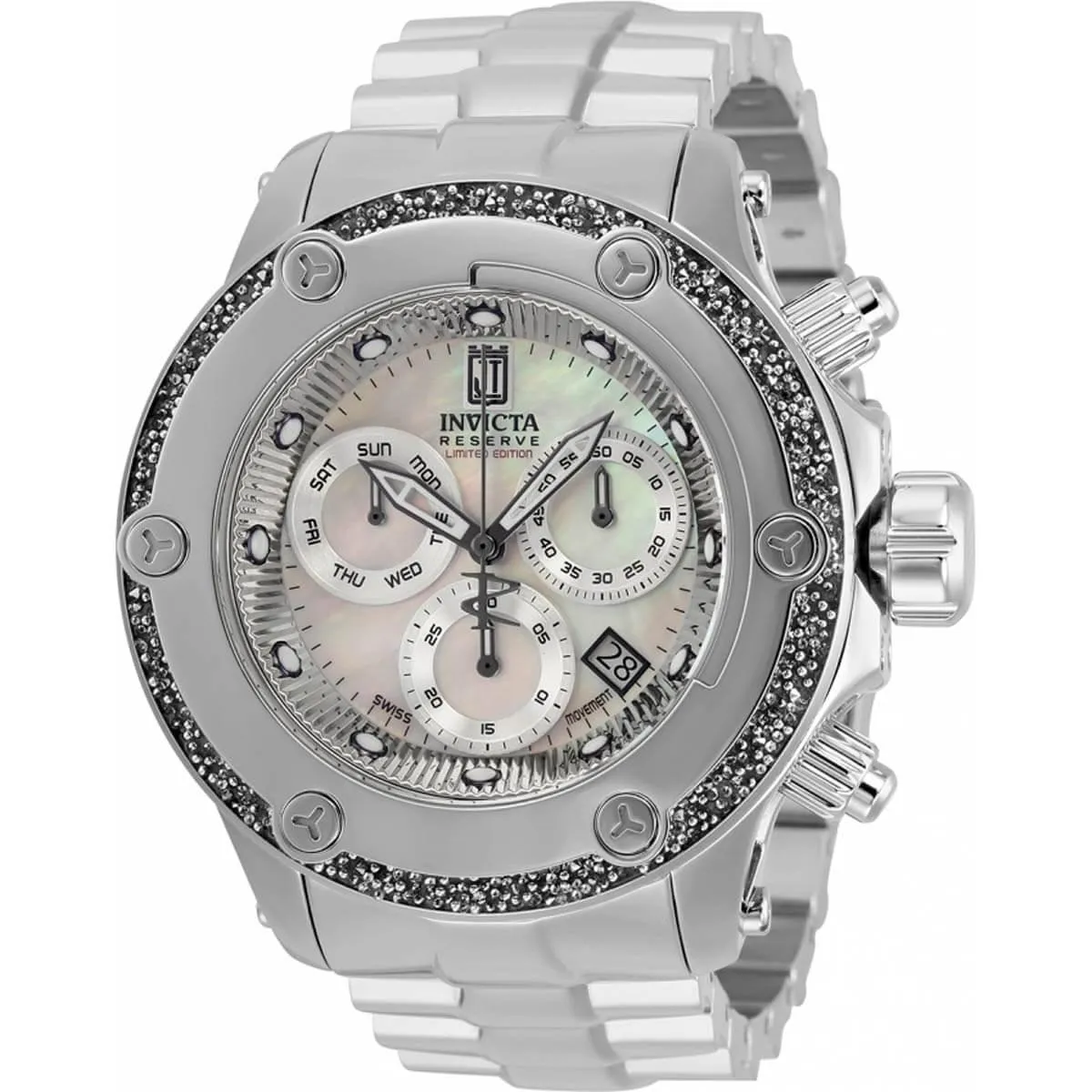 Invicta Men's Quartz Watch - Jason Taylor Chronograph MOP Dial SS Bracelet | 34276