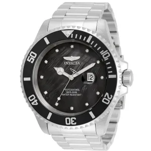 Invicta Men's Quartz Watch - Pro Diver Black Dial Stainless Steel Bracelet | 34150