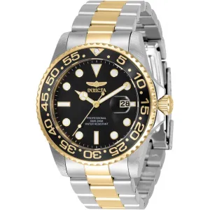 Invicta Men's Quartz Watch - Pro Diver Black Dial Two Tone Steel Bracelet | 33255