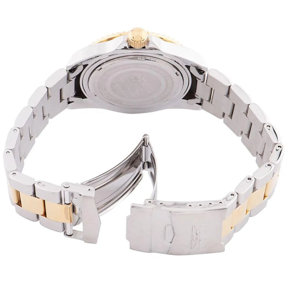 Invicta Men's Quartz Watch - Pro Diver Black Dial Two Tone Steel Bracelet | 33255