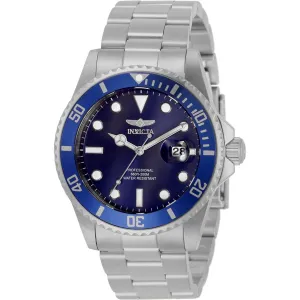 Invicta Men's Quartz Watch - Pro Diver Blue Dial Stainless Steel Bracelet | 33267