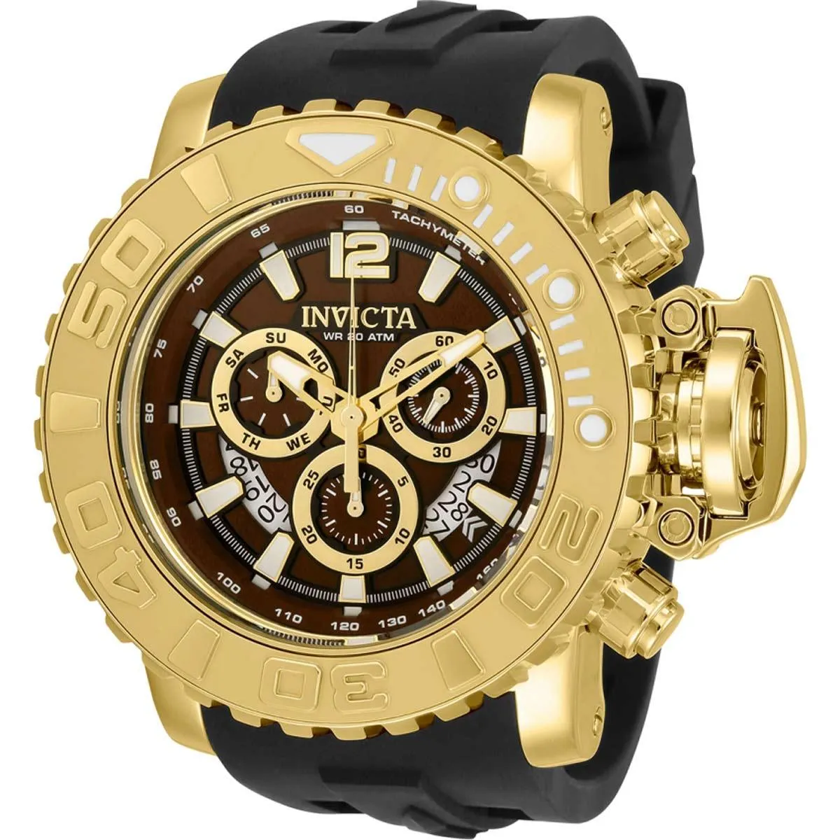 Invicta Men's Quartz Watch - Sea Hunter Chronograph Brown and Gold Dial | 32622
