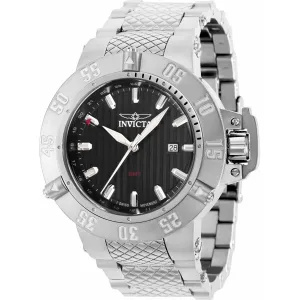 Invicta Men's Quartz Watch - Subaqua GMT Black Dial Stainless Steel Bracelet | 37212