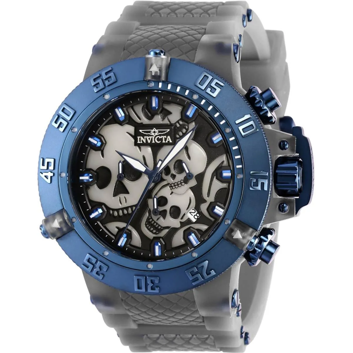 Invicta Men's Quartz Watch - Subaqua Noma III Chronograph Grey Rubber Strap | 37329