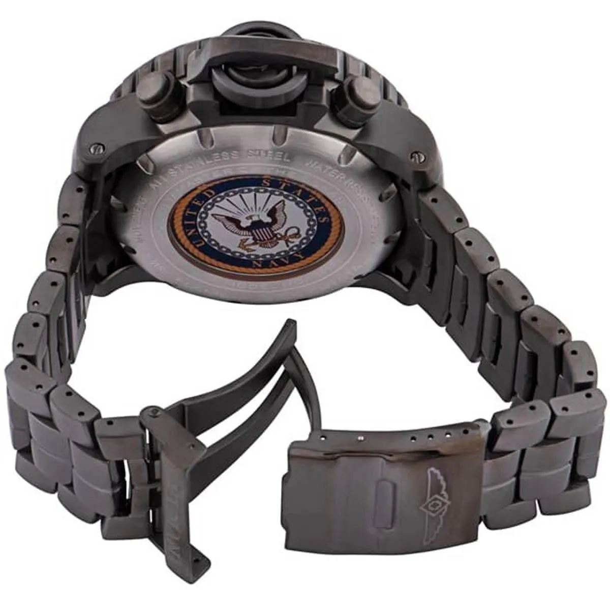 Invicta Men's Quartz Watch - U.S. Navy Chronograph Gunmetal Steel Bracelet | 34676