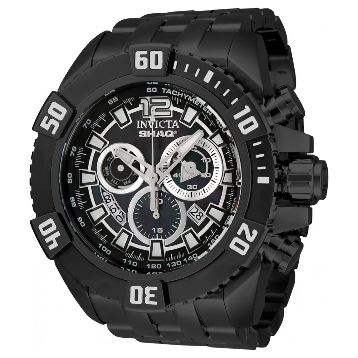 Invicta Men's Rotating Bezel Watch - Shaq Black and Silver Tone Dial Bracelet | 33770