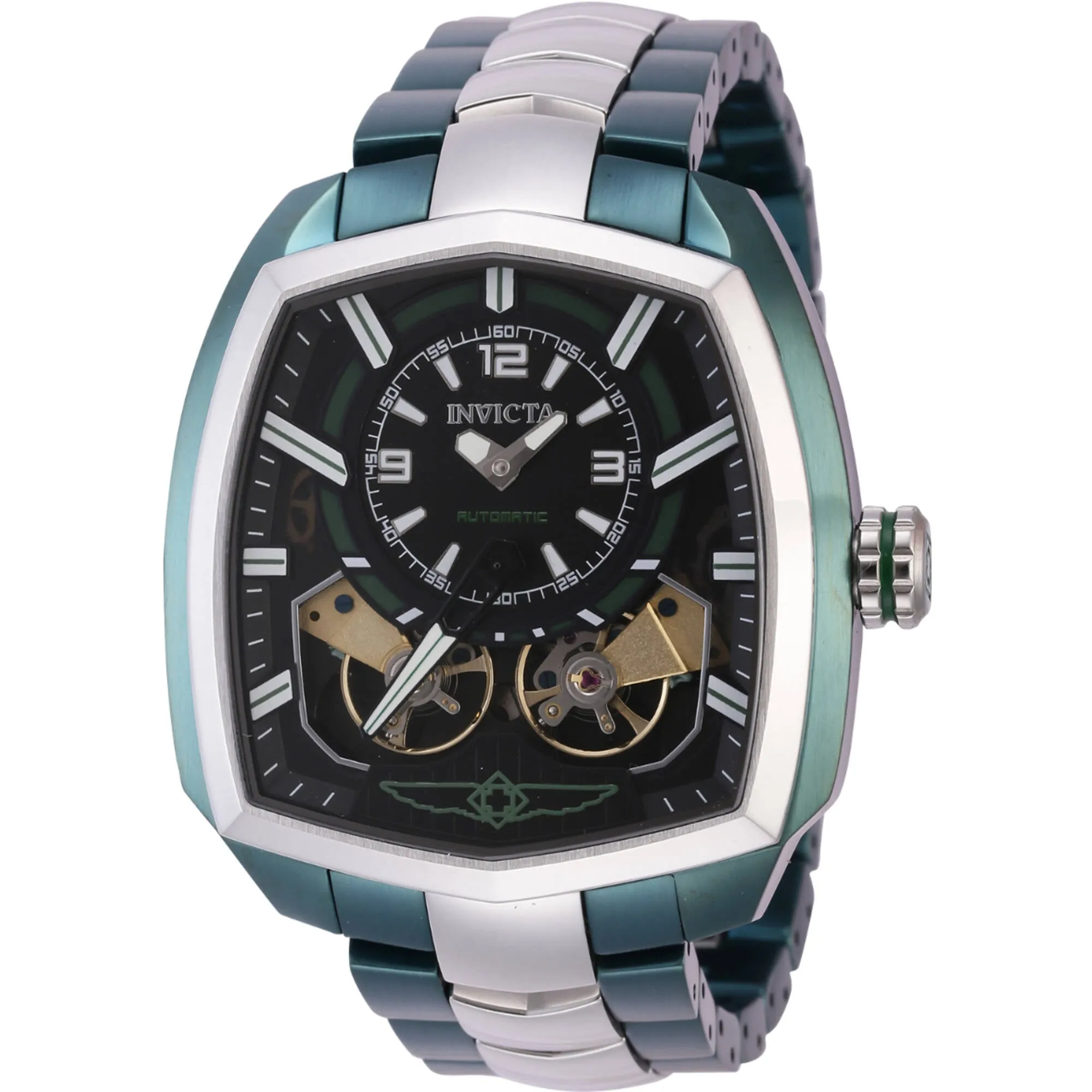 Invicta Men's Watch - Akula Automatic Two Tone Silver Tone and Green Bracelet | 44001