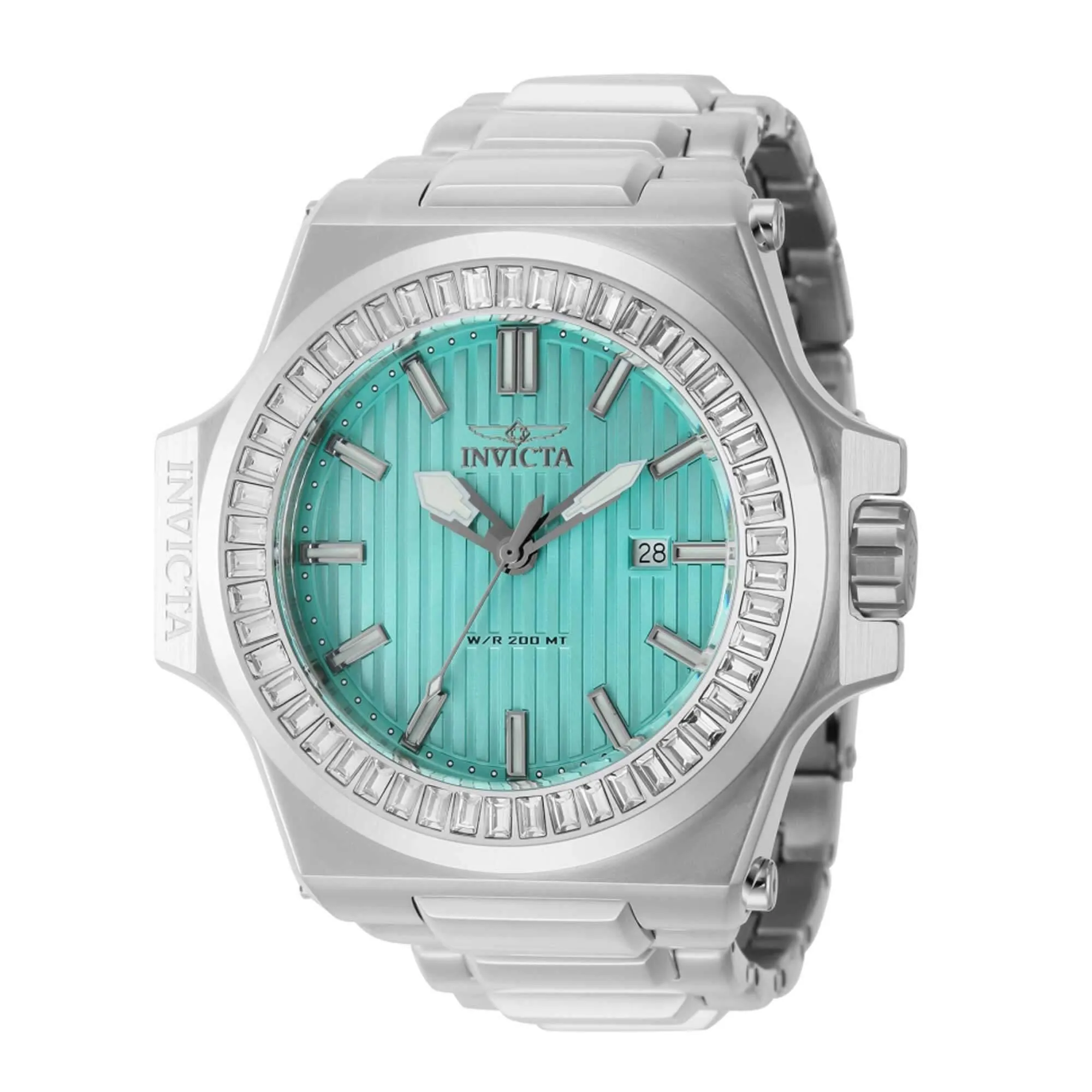 Invicta Men's Watch - Akula Date Display Turquoise Dial Silver Steel Bracelet | 43383