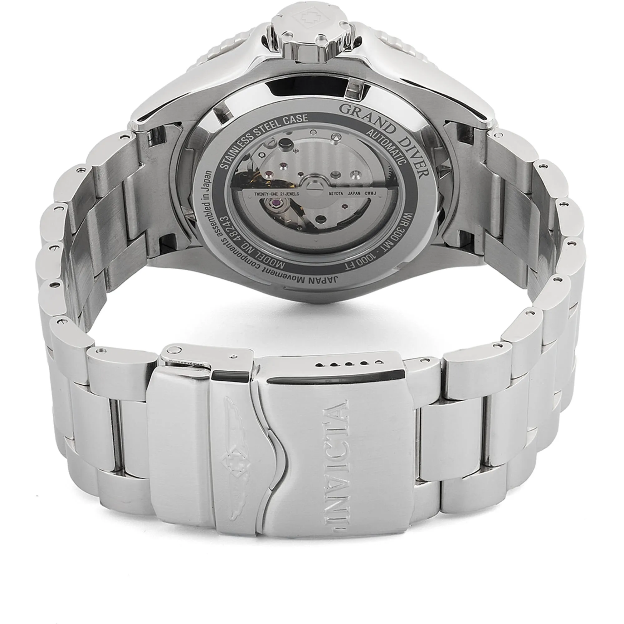 Invicta Men's Watch - Grand Diver Automatic Gunmetal and Yellow Dial Steel | 48243