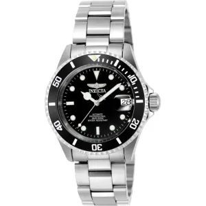 Invicta Men's Watch - Pro Diver Automatic Black Dial Silver Steel Bracelet | 9937OB