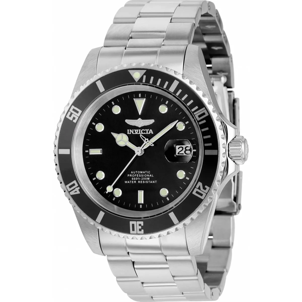 Invicta Men's Watch - Pro Diver Automatic Black Dial Silver Tone Bracelet | 8926OBXL