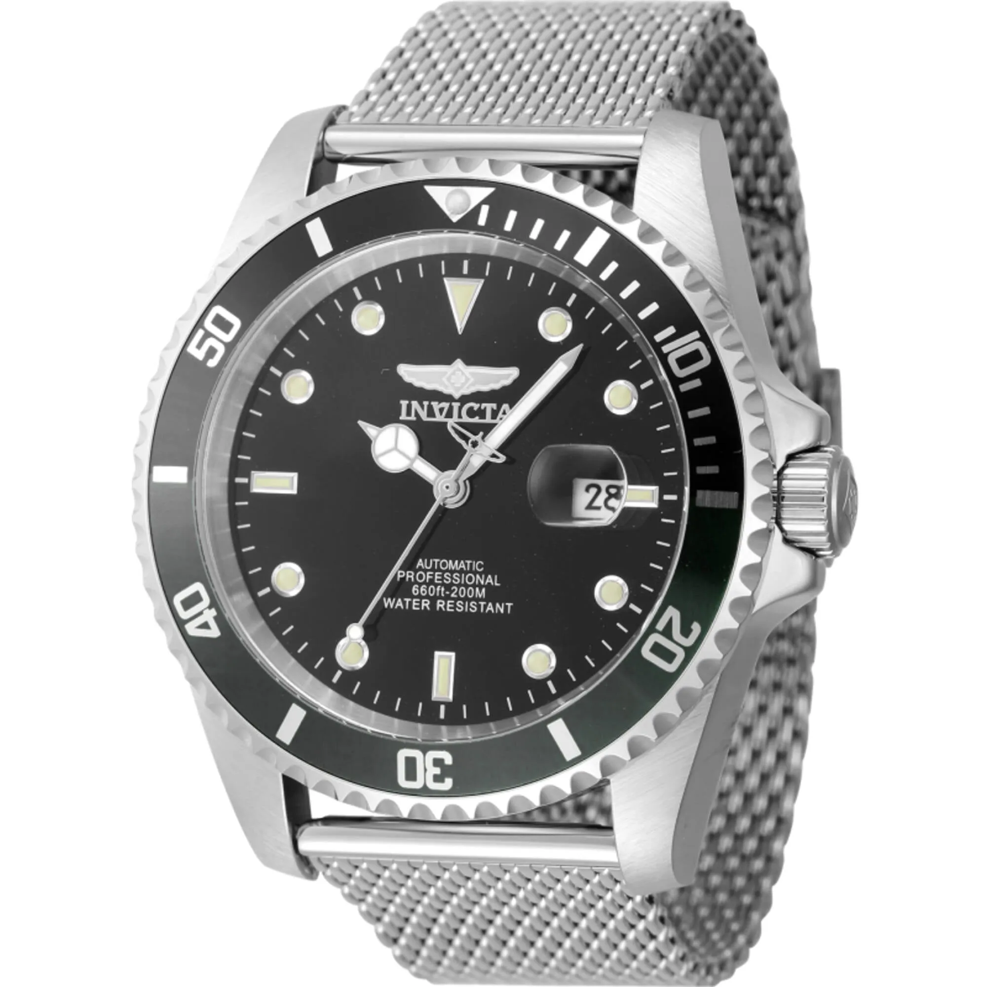 Invicta Men's Watch - Pro Diver Automatic Black Dial Stainless Steel Bracelet | 47964