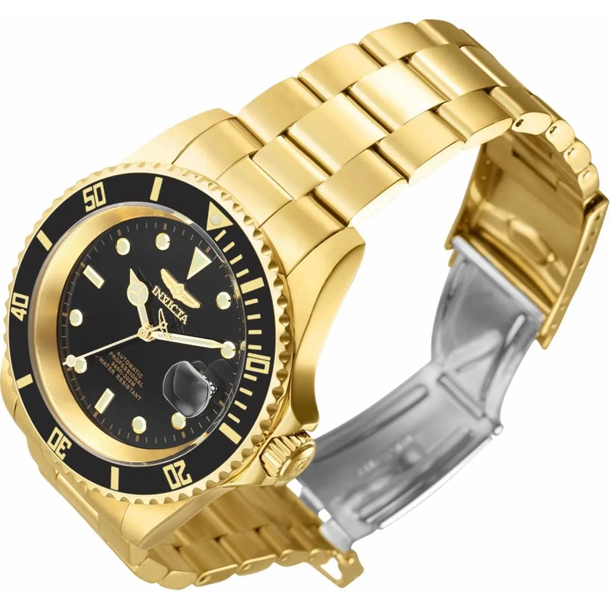 Invicta Men's Watch - Pro Diver Automatic Black Dial Yellow Gold Bracelet | 8929OBXL