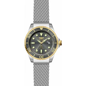 Invicta Men's Watch - Pro Diver Automatic Charcoal Bezel Steel Mesh Bracelet | 45806
