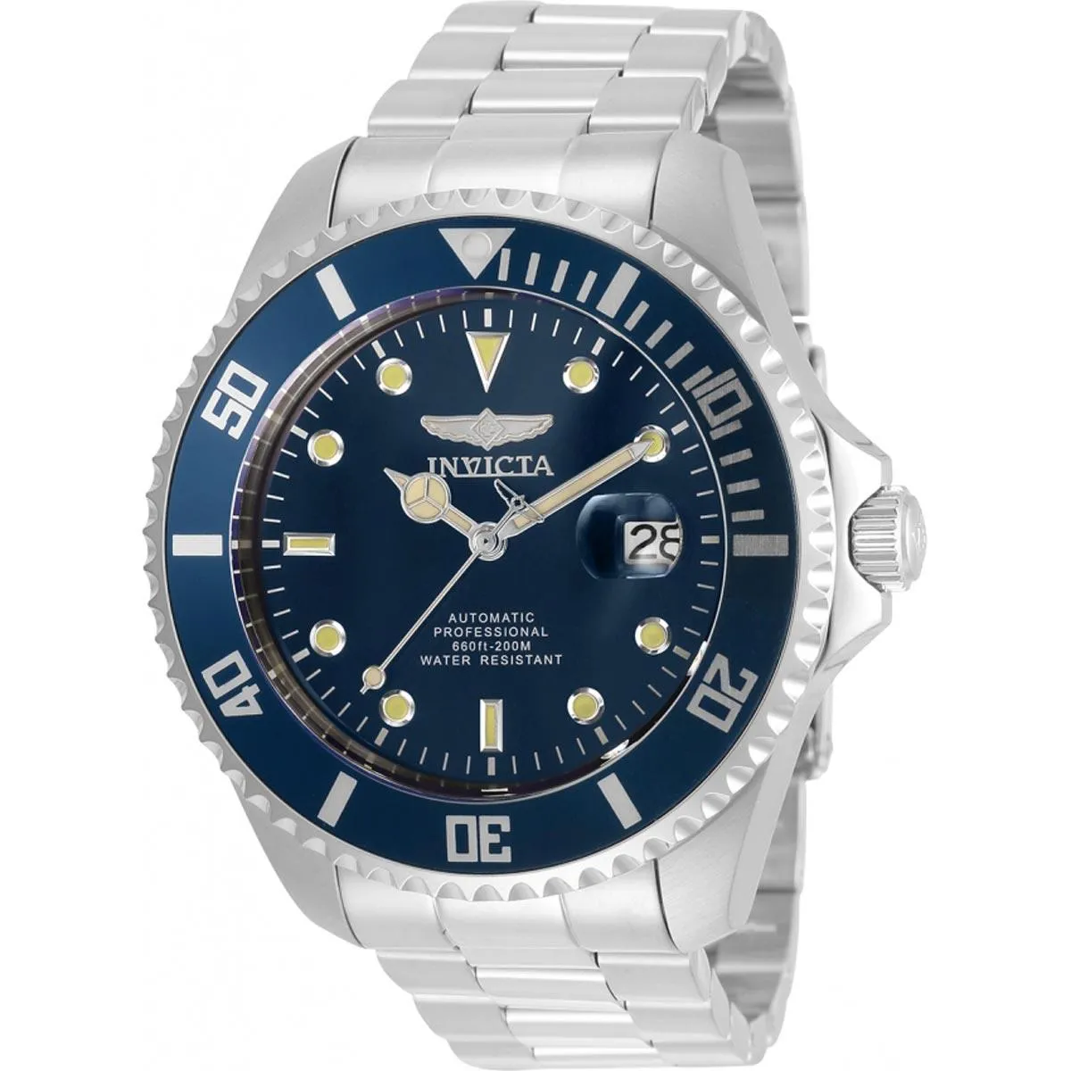 Invicta Men's Watch - Pro Diver Navy Blue Dial Steel Bracelet Rotating Bezel | 35721