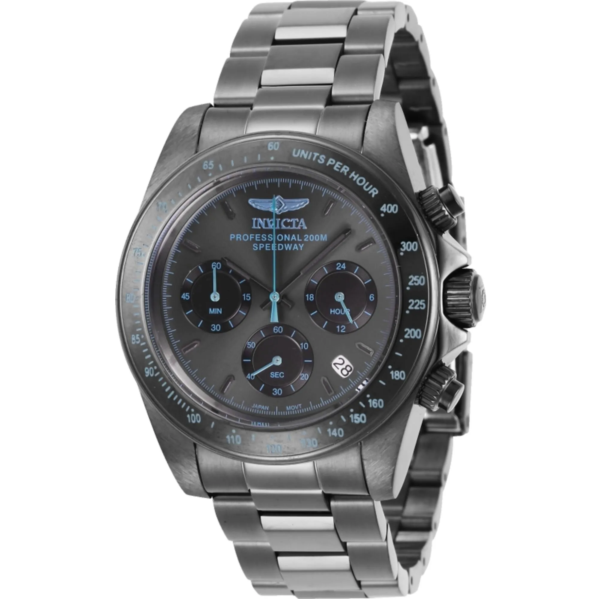 Invicta Men's Watch - Speedway Chronograph Gunmetal Dial Steel Bracelet Date | 27772