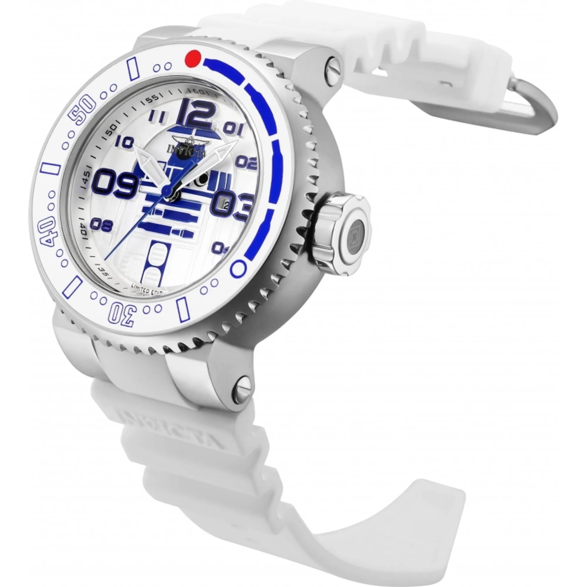 Invicta Men's Watch - Star Wars R2-D2 White Rotating Bezel Silicone Strap | 27672