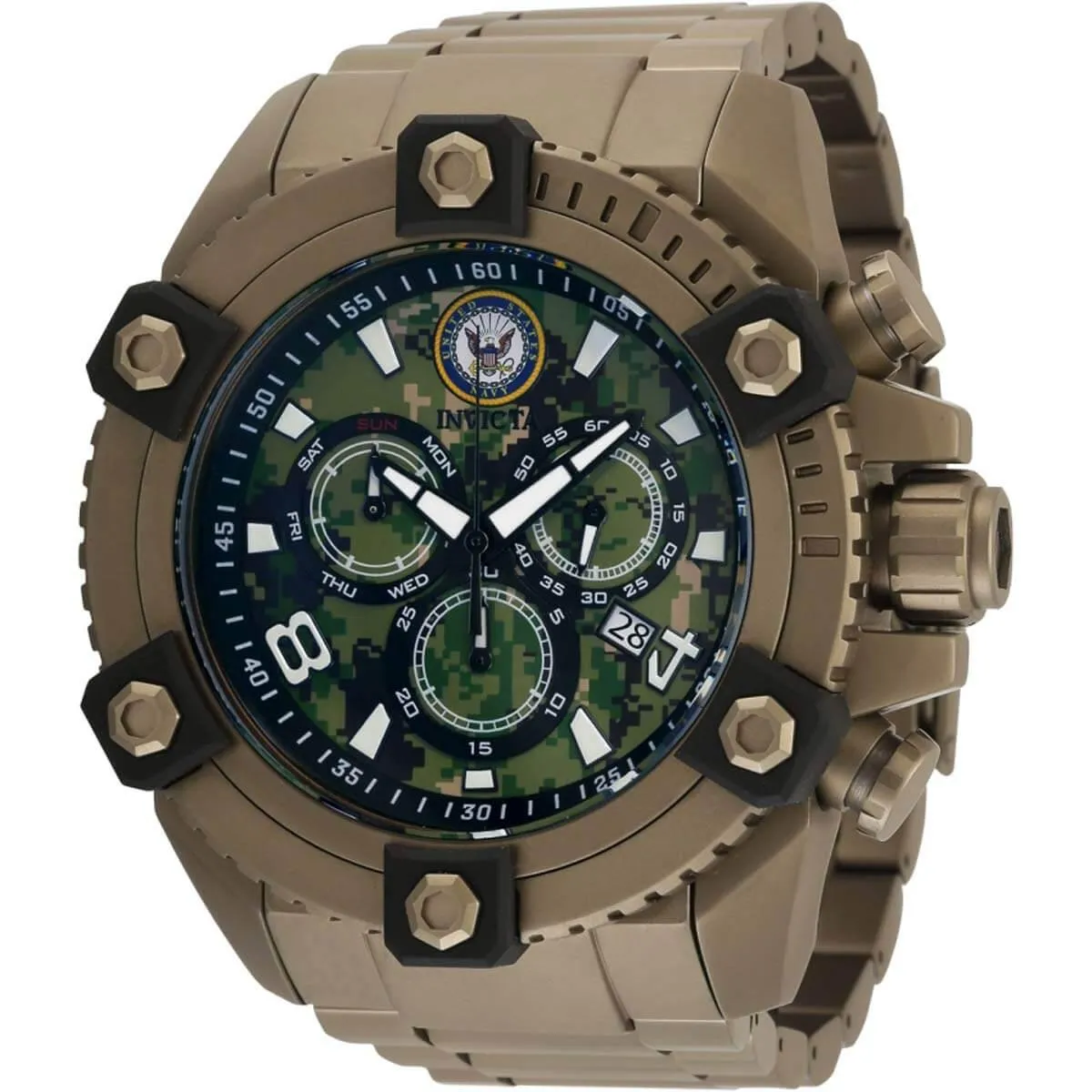 Invicta Men's Watch - U.S. Navy Chronograph Khaki Stainless Steel Bracelet | 34769