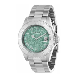 Invicta Women's Quartz Watch - Angel Green Glitter Dial Silver Tone Bracelet | 40159