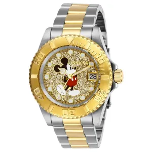 Invicta Women's Quartz Watch - Disney Glittered Gold Tone Dial Rotating Bezel | 27382