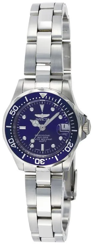 Invicta Women's Stainless Steel Watch - Pro Diver Bracelet Quartz Blue Dial | 9177