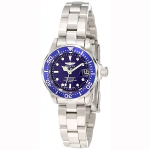Invicta Women's Stainless Steel Watch - Pro Diver Bracelet Quartz Blue Dial | 9177