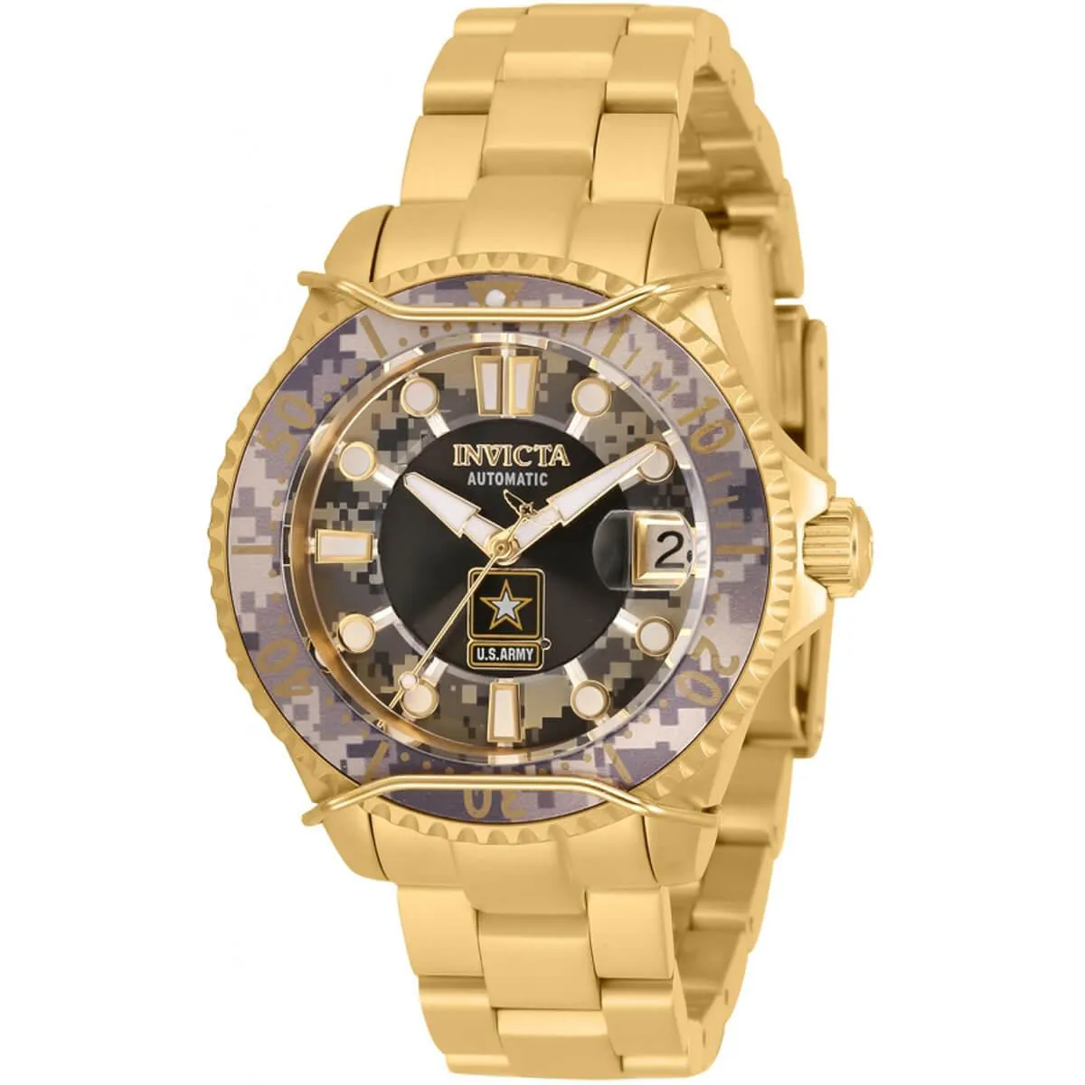 Invicta Women's Watch - Army Black and Camouflage Dial Yellow Gold Bracelet | 31857