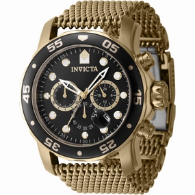 Invicta Men's Watch - Pro Diver Chronograph Black Dial Yellow Gold Bracelet | 47238