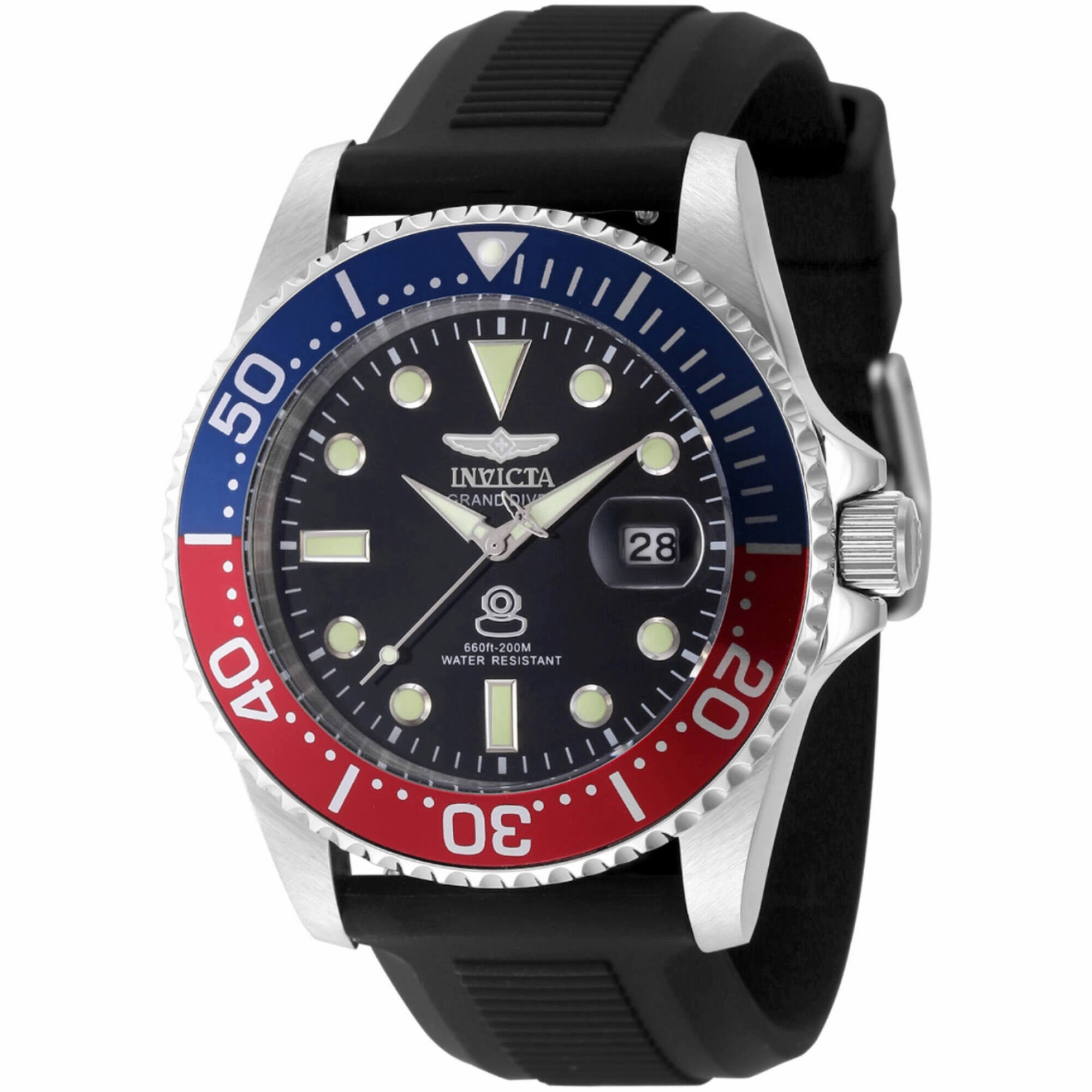 Invicta Men's Watch - Pro Diver Rotating Bezel Silver Steel Bracelet Dive | 48215