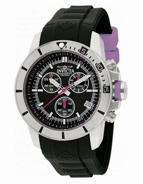 INVICTA Mens Pro-Diver Chronograph Watch - Stainless Steel - Black Dial - Date